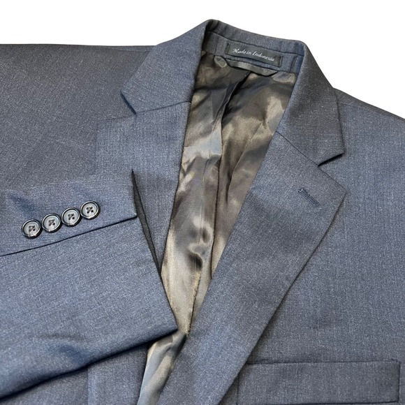 Lauren Ralph Lauren 40S Wool Blazer Jacket Men's Dark Blue/Gray Professional - Picture 1 of 13